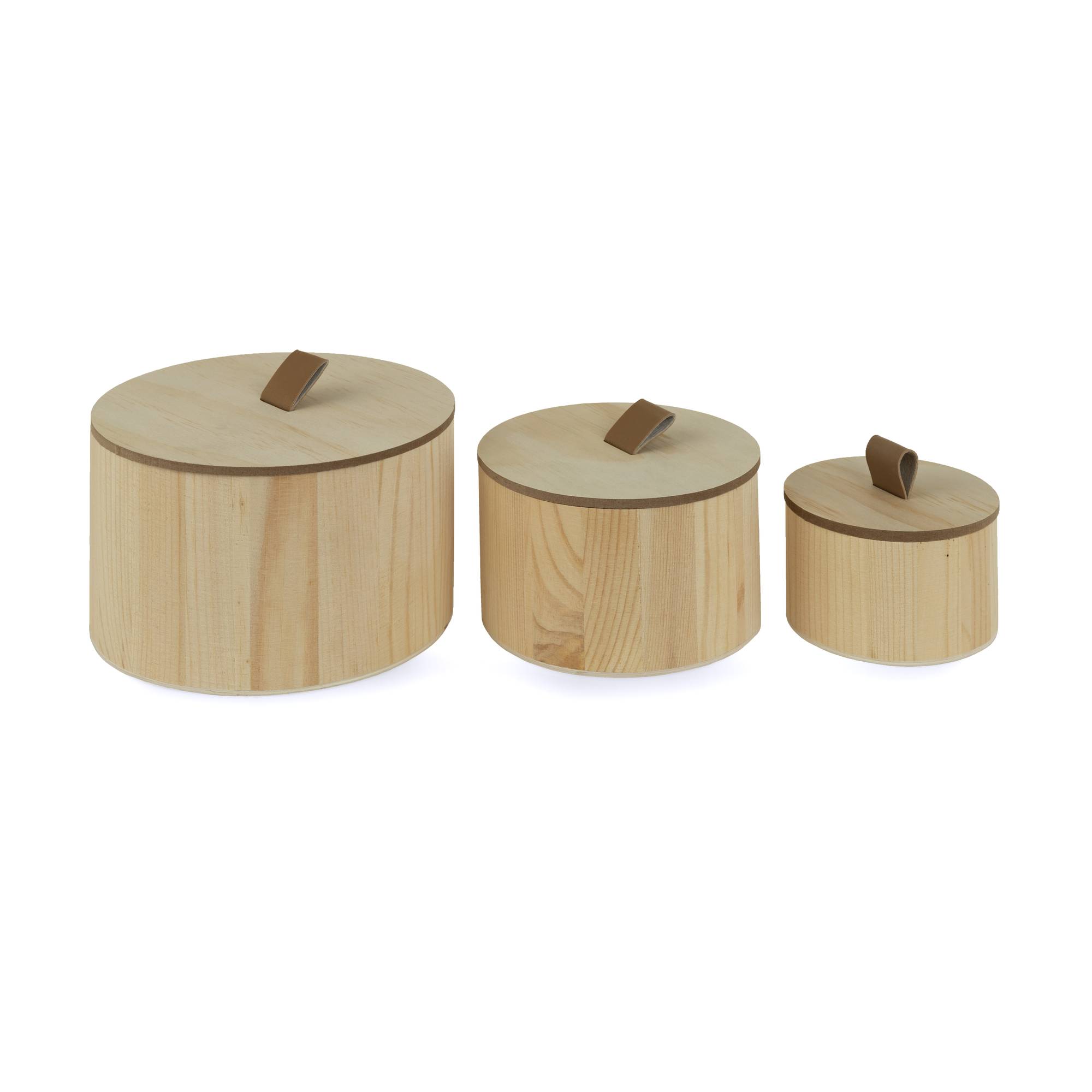 Wooden Circular Nesting Boxes Set 3 Pieces