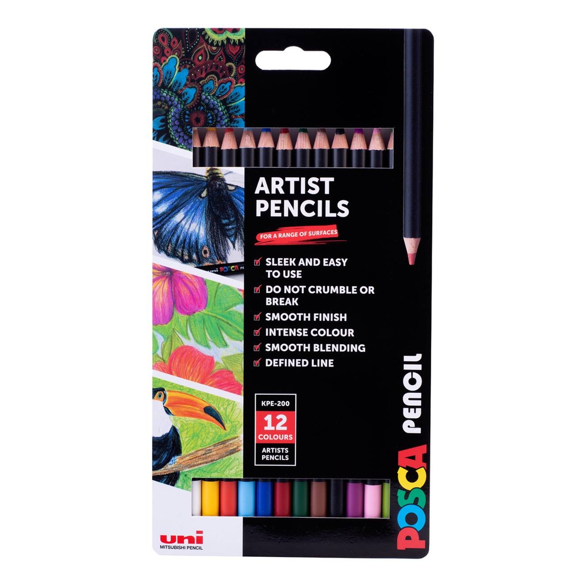 Uni-ball Posca Essential Artist Pencils 12 Pack