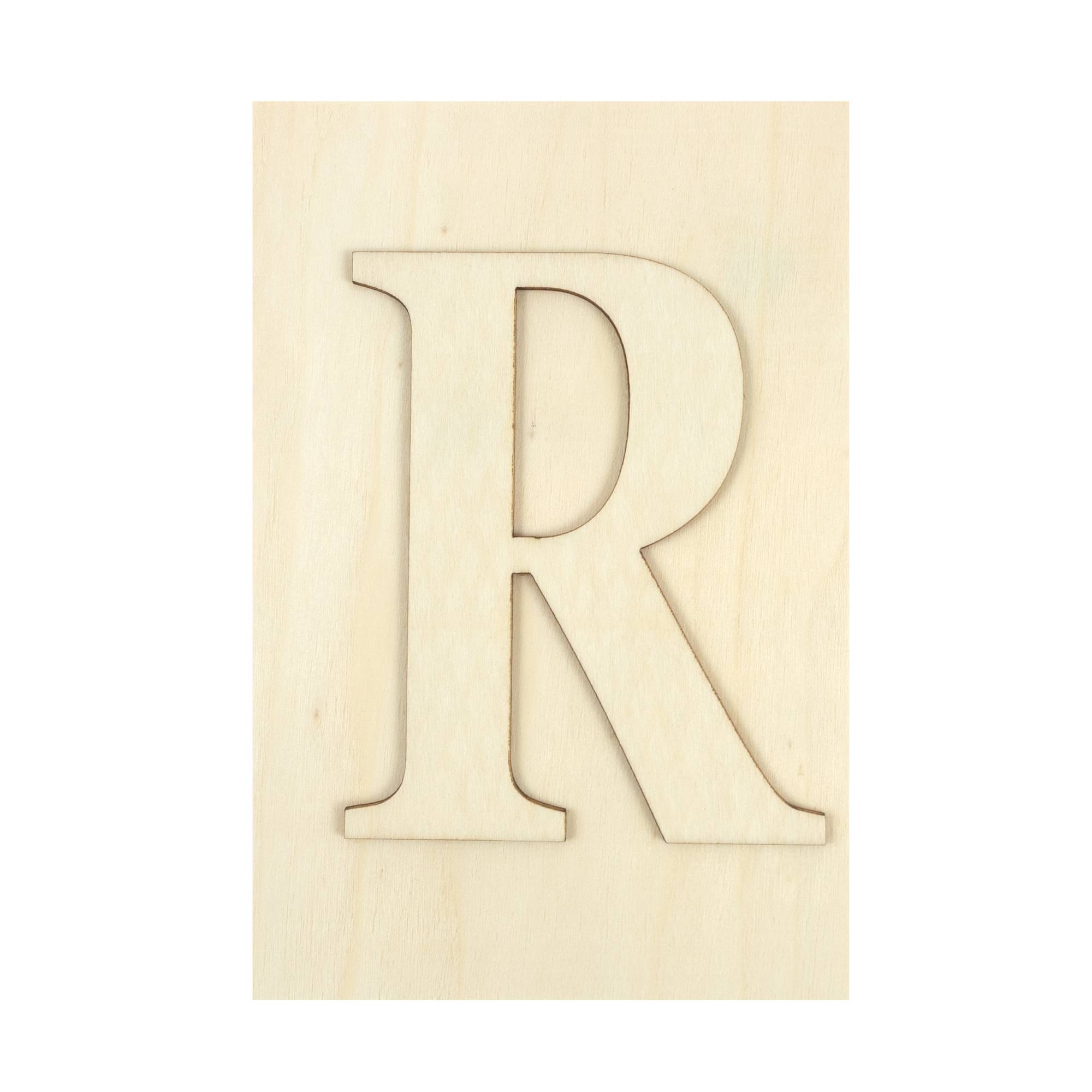 Wooden Letter R Plaque 10cm x 15cm