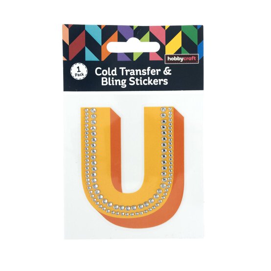 Cold Transfer and Bling Letter U Sticker Set