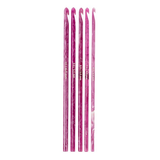Knitcraft Purple Resin Crochet Hooks 5 Pack