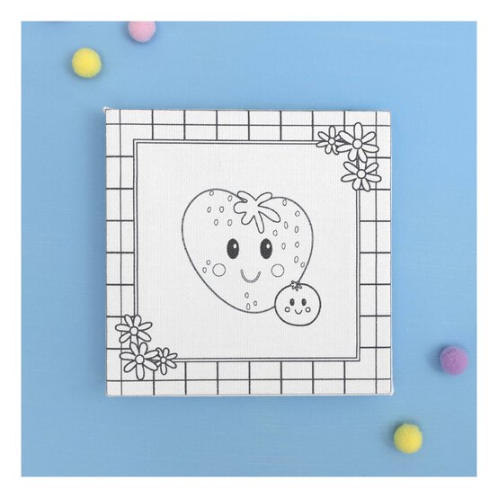 Mini Strawberry Colour-in Canvas