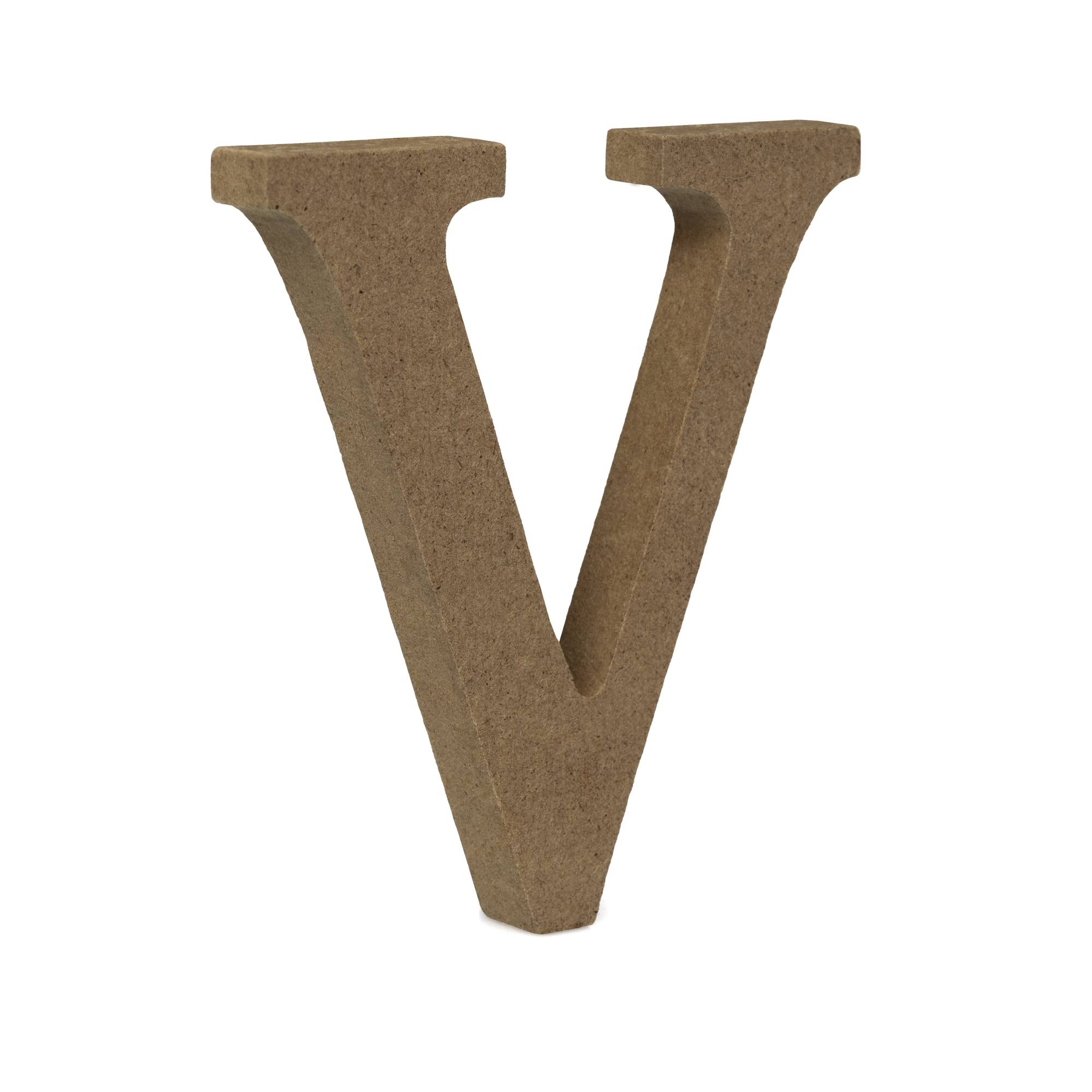 MDF Wooden Letter V 8cm