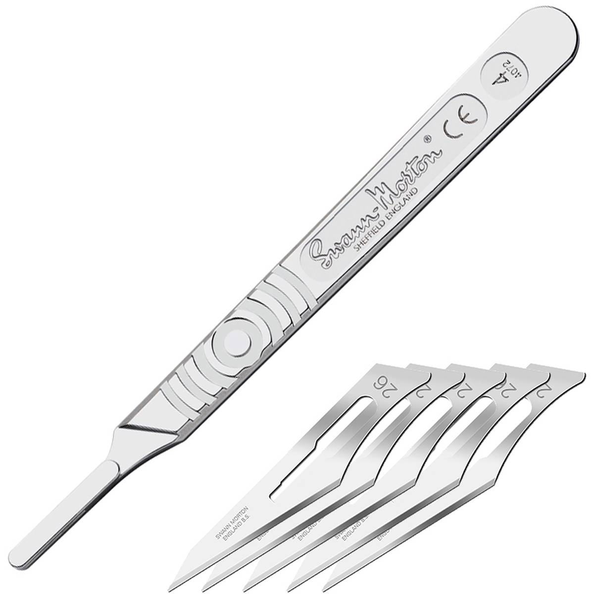 Swann-Morton No. 4 Scalpel Handle and No. 26 Blades Set