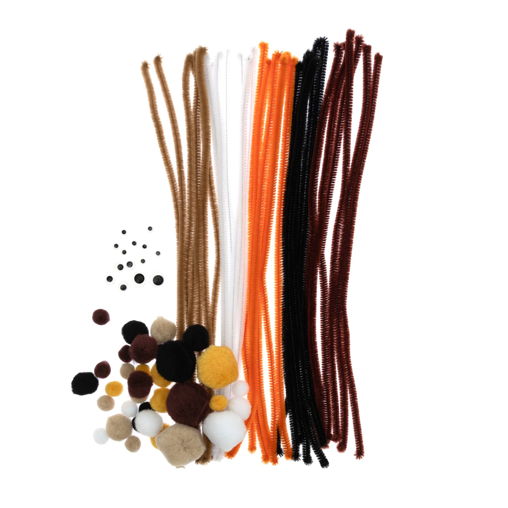 Animal Pipe Cleaners and Pom Poms Craft Pack 80 Pieces