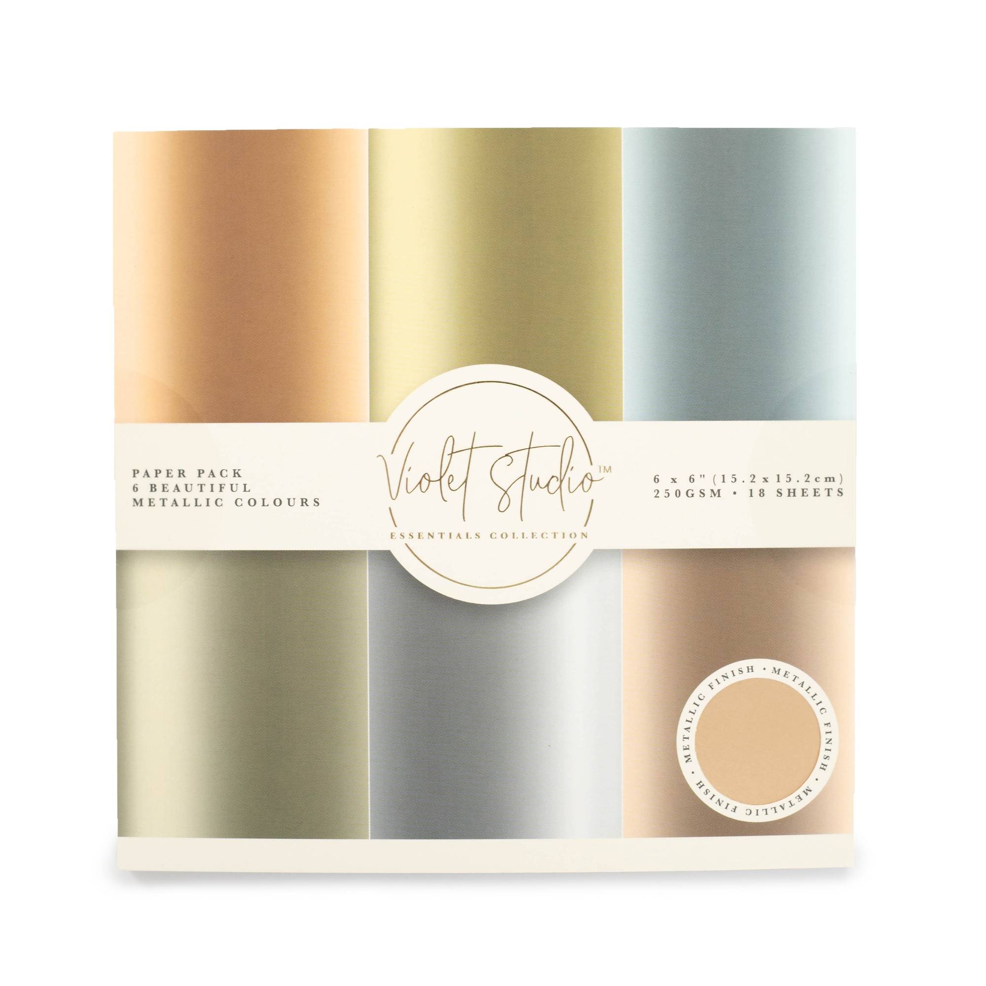 Violet Studio Metallic Paper Pad 6 x 6 Inches 24 Sheets