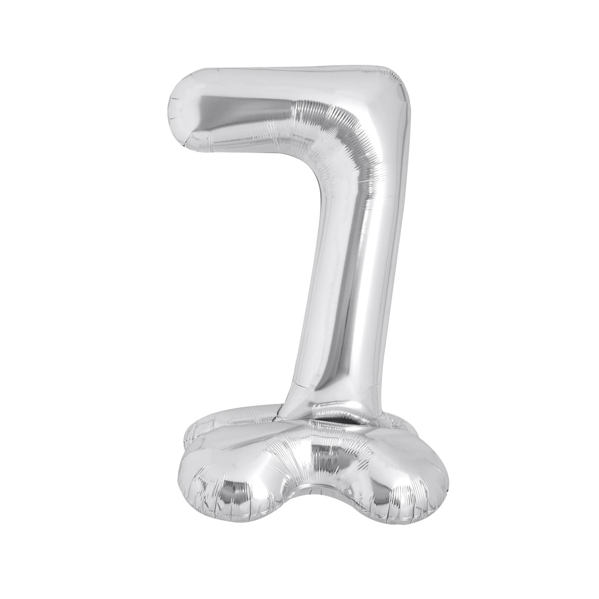 Standing Silver Number 7 Balloon 1m