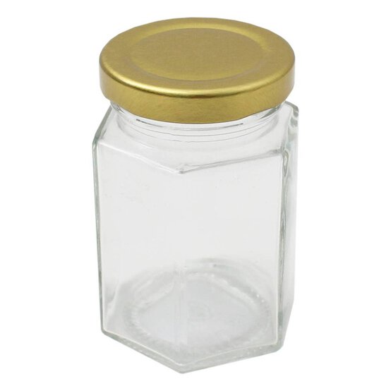 Clear Hexagonal Glass Jar 110ml