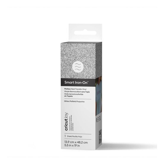 Cricut Joy Silver Glitter Smart Iron-On 5.5 x 19 Inches