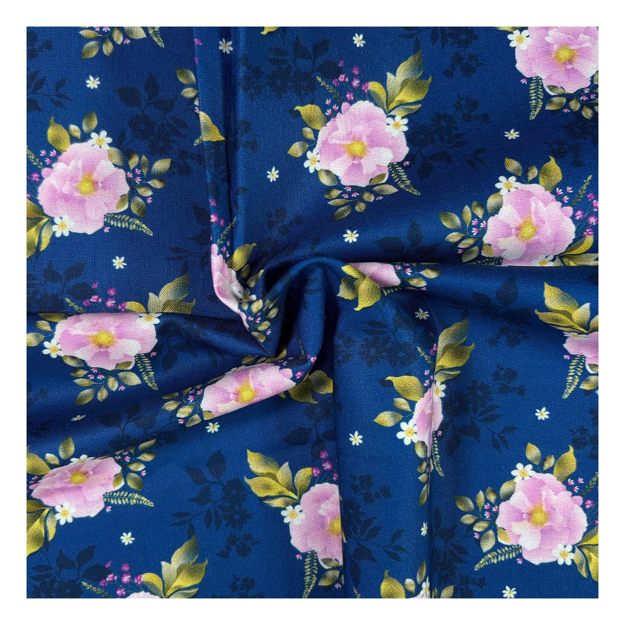 Nocturne Flora Eclipsed Petals Cotton Fabric by the Metre