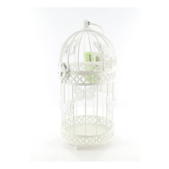 Cream Metal Birdcage 10cm x 23cm