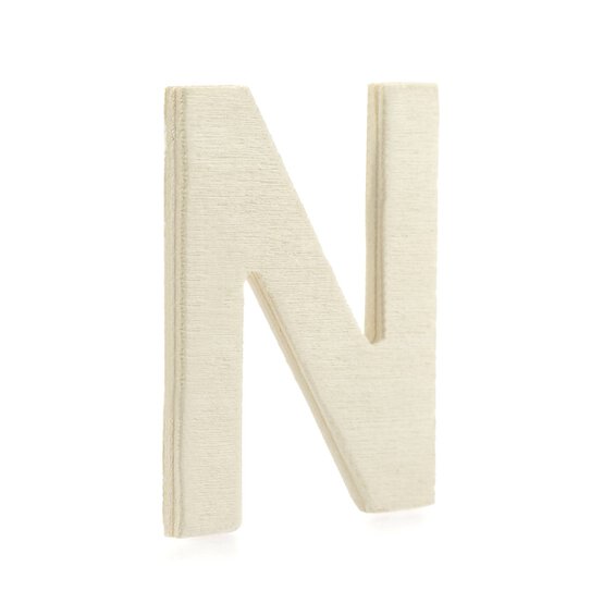 Small Wooden Letter N 6.5cm