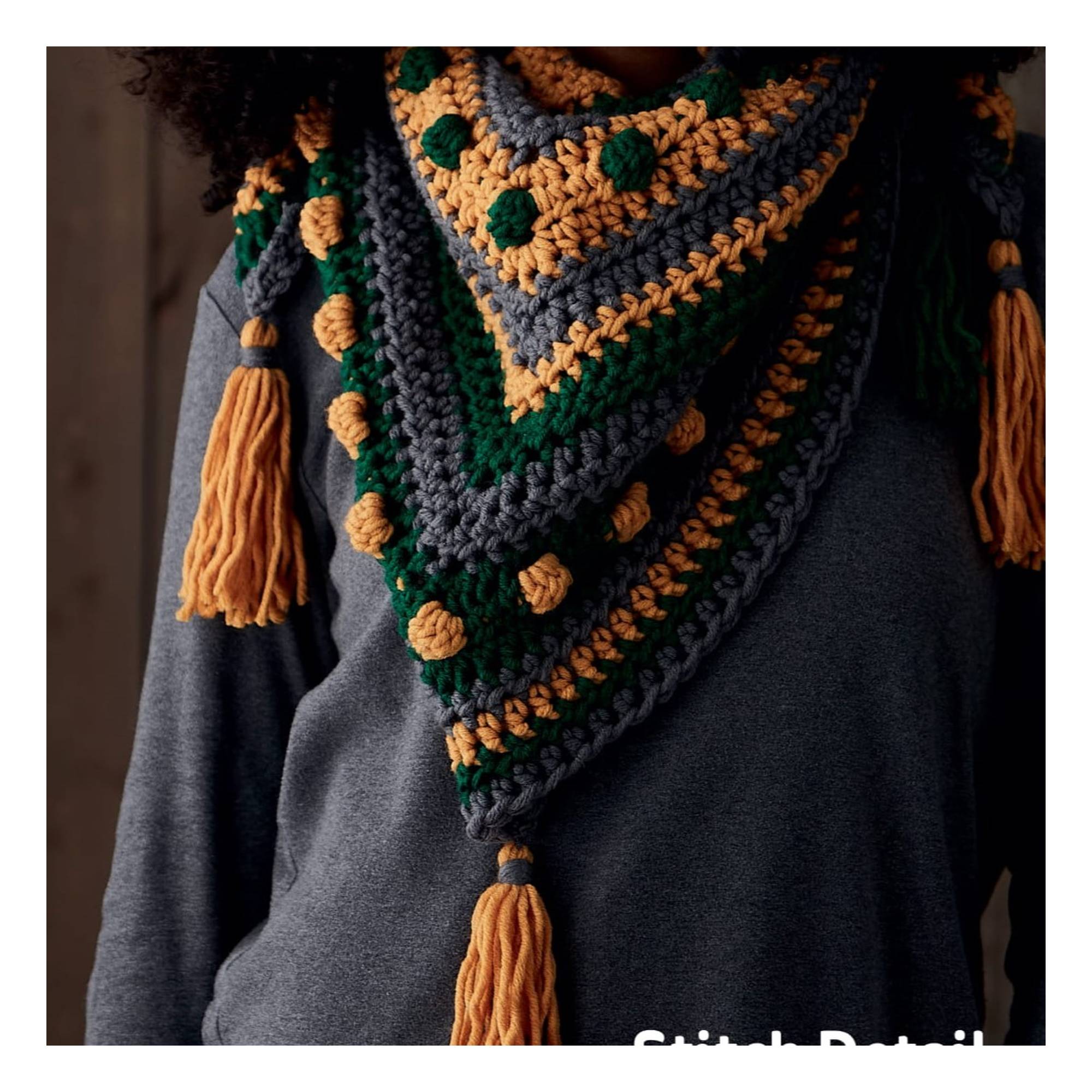 Knitcraft Stitch Detail Crochet Scarf Digital Pattern 0245