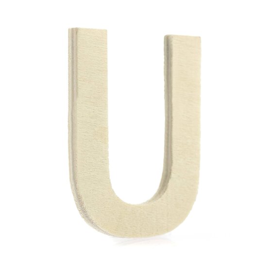 Small Wooden Letter U 6.5cm