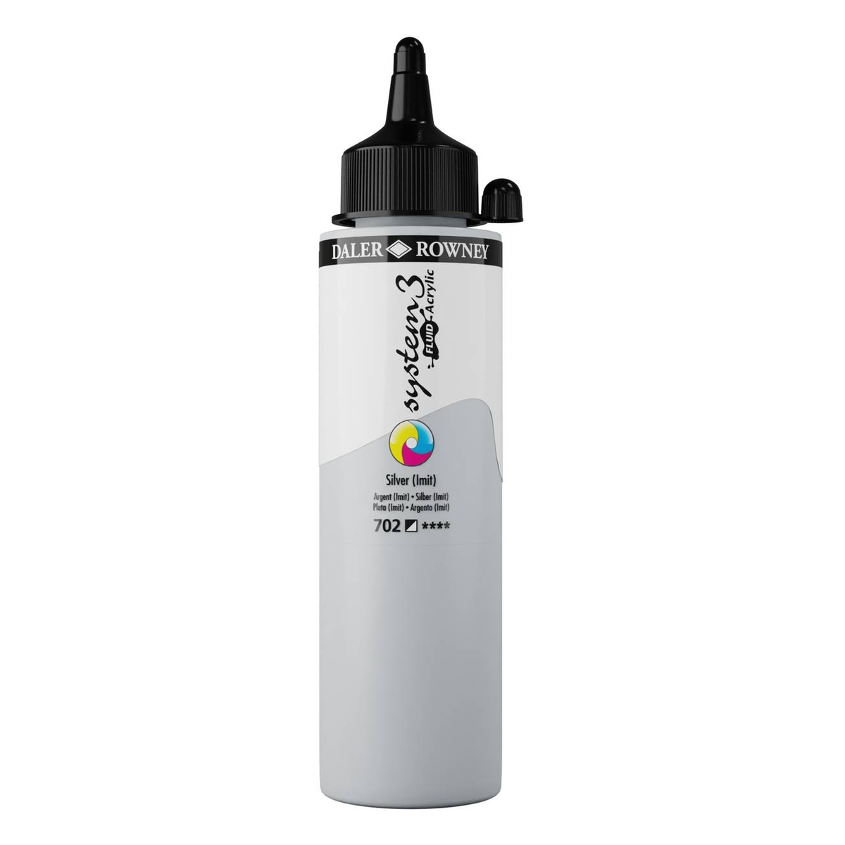 Daler-Rowney System3 Silver Imit Fluid Acrylic 250ml (702)