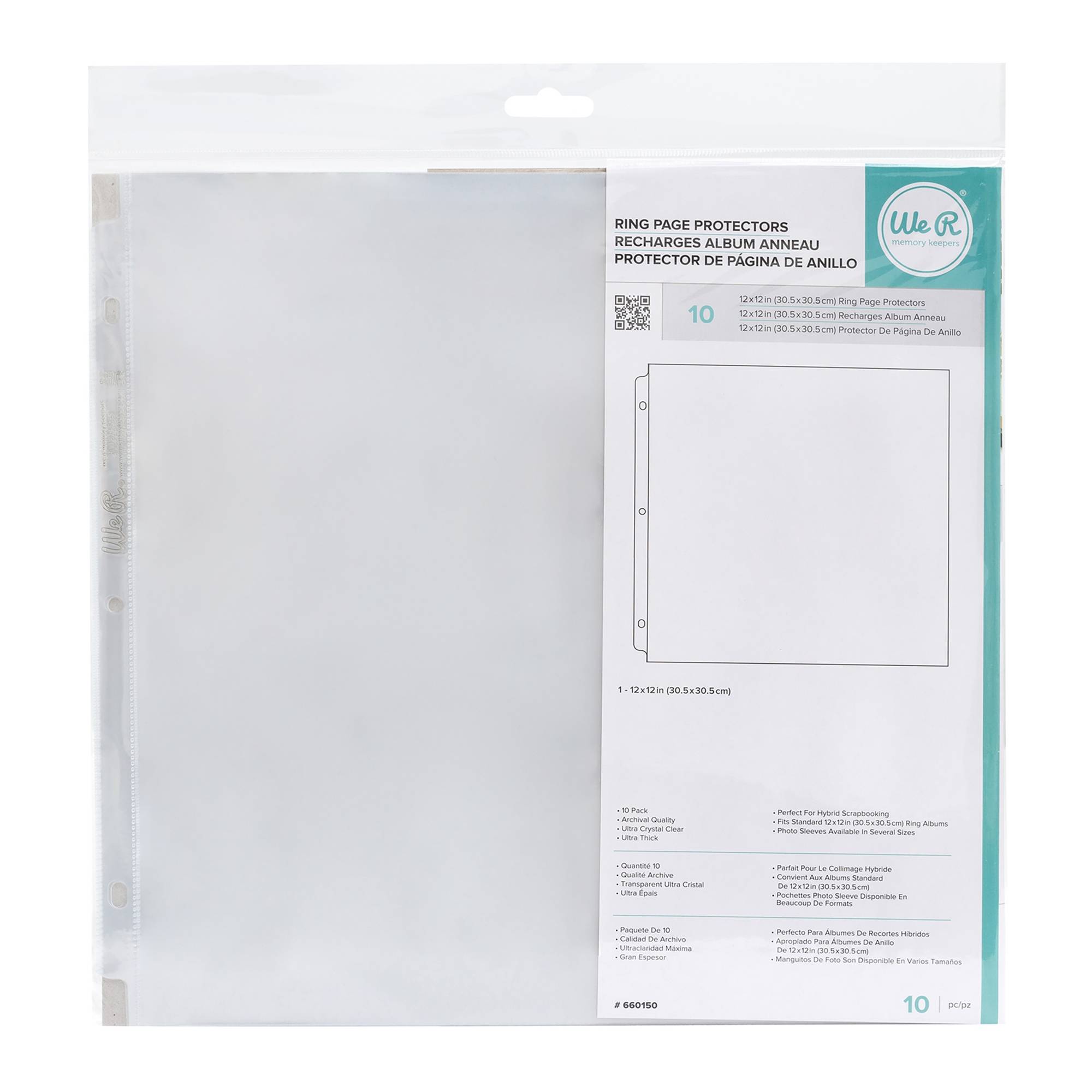 We R Makers Ring Page Protectors 12 x 12 Inches 10 Pack