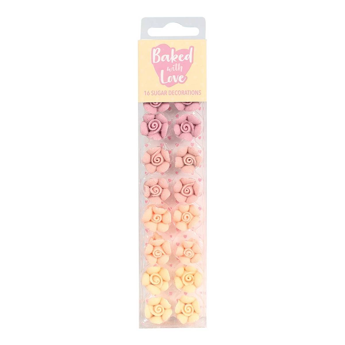 Baked With Love Pink Ombre Flower Sugar Toppers 16 Pack