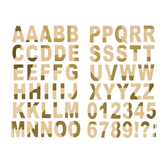 Wooden Chipboard Alphabet Stickers