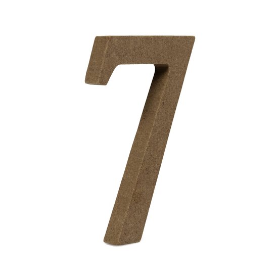 Mini MDF Wooden Number 7 8cm
