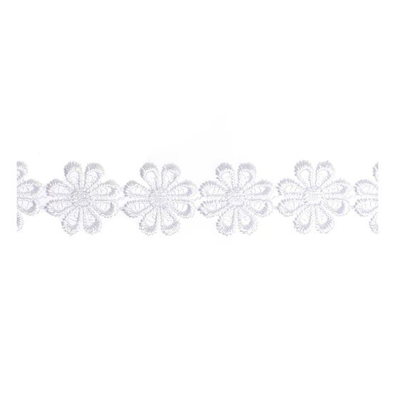 White Daisy Guipure Lace Trim by the Metre