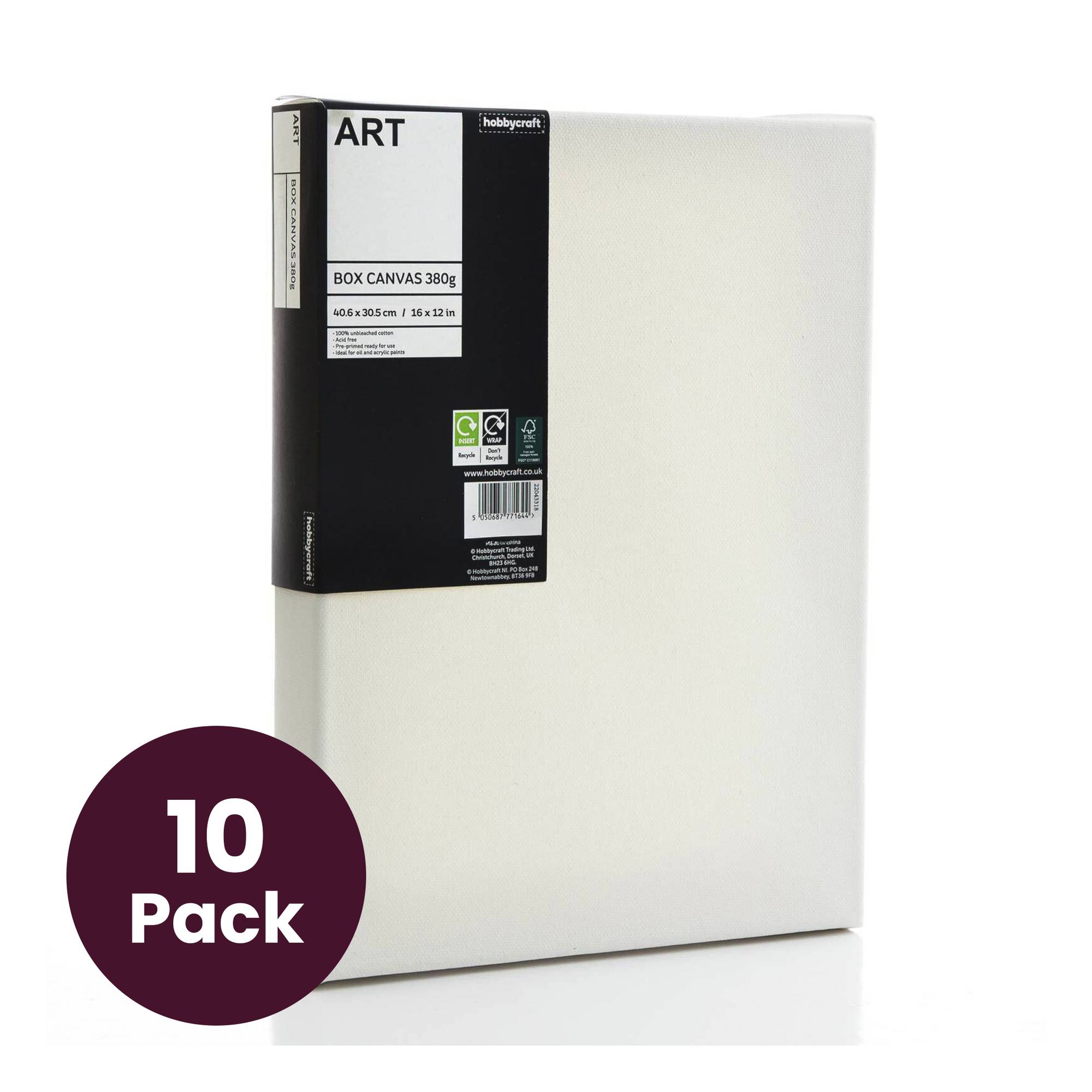 Box Canvas 40.6cm x 30.5cm 10 Pack Bundle
