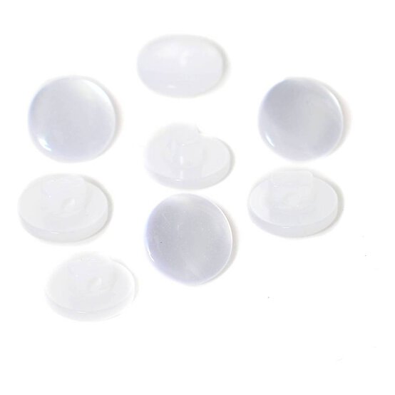 Hemline White Basic Knitwear Button 8 Pack