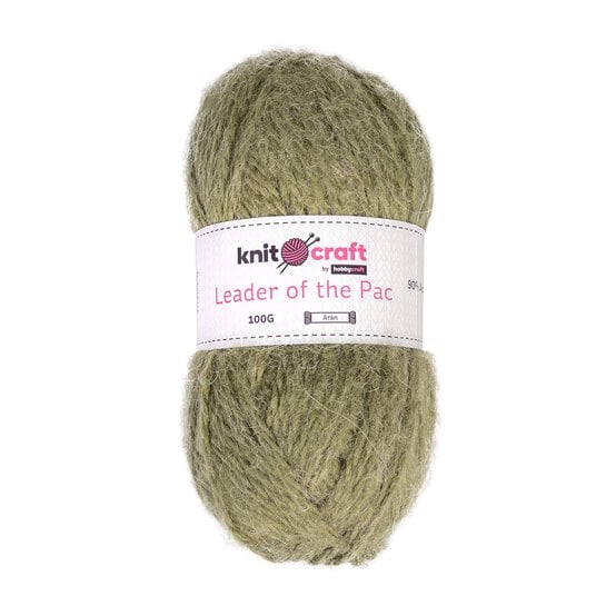 Knitcraft Olive Green Leader of the Pac Aran Yarn 100g