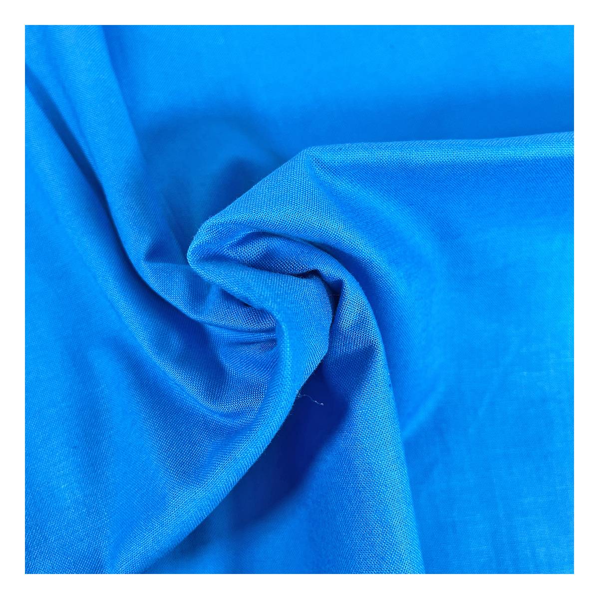 Bright Blue Organic Premium Cotton Fabric by the Metre