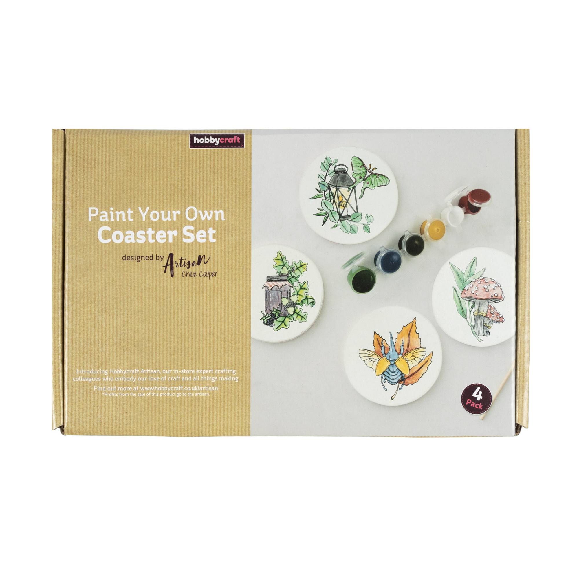 Artisan Paint Your Own Coaster Set 4 Pack