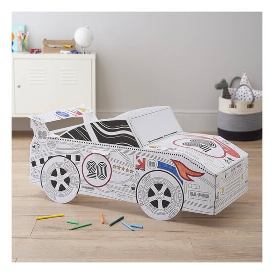 Colour-In Cardboard Racing Car