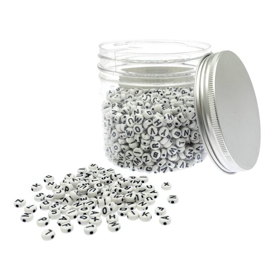 Black and White Alphabet Beads Tub