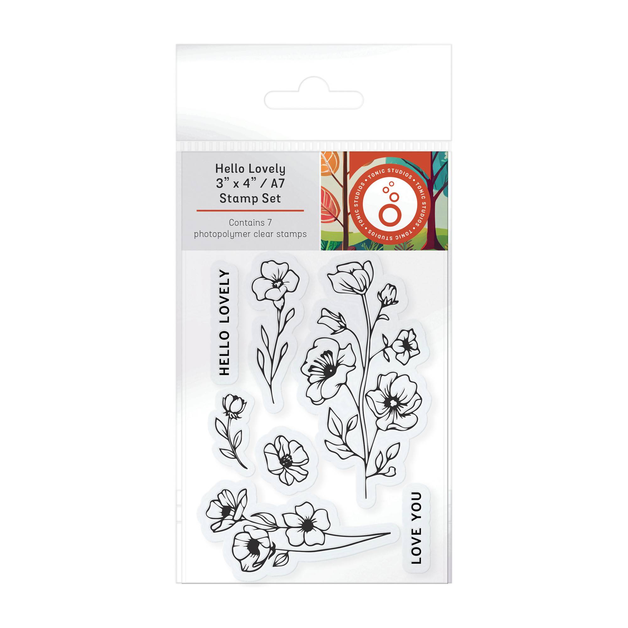 Tonic Studios Hello Lovely Stamp Set 7 Pieces