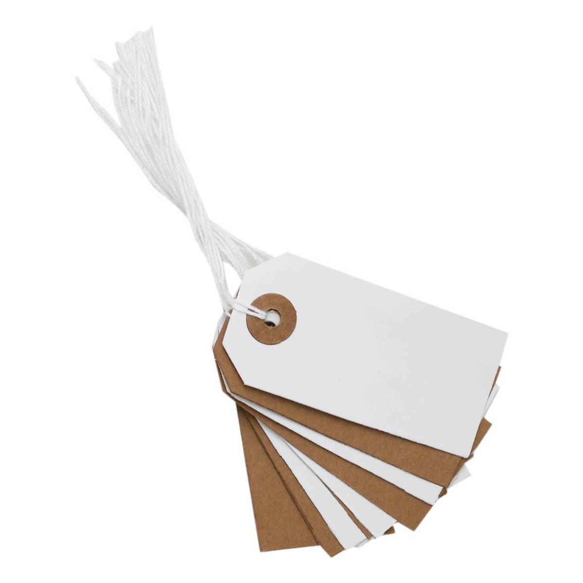Kraft and White Traditional Tags 8cm 20 Pack