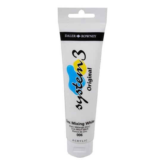Daler-Rowney System3 Zinc Mixing White Acrylic Paint 150ml