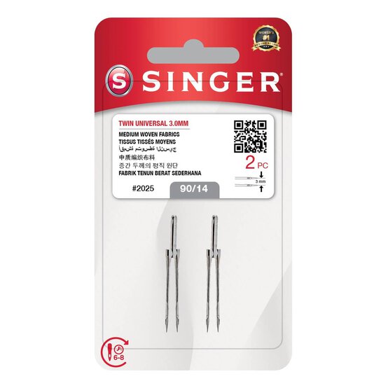 Singer Twin Universal Needles 2 Pack