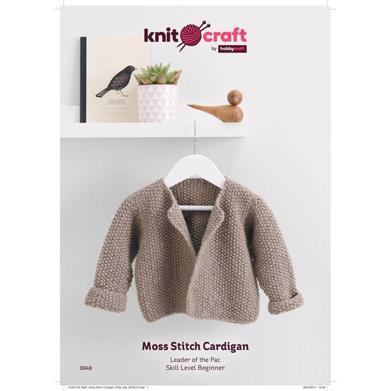 Knitcraft Kids Alpaca Moss Stitch Cardigan Pattern 0049