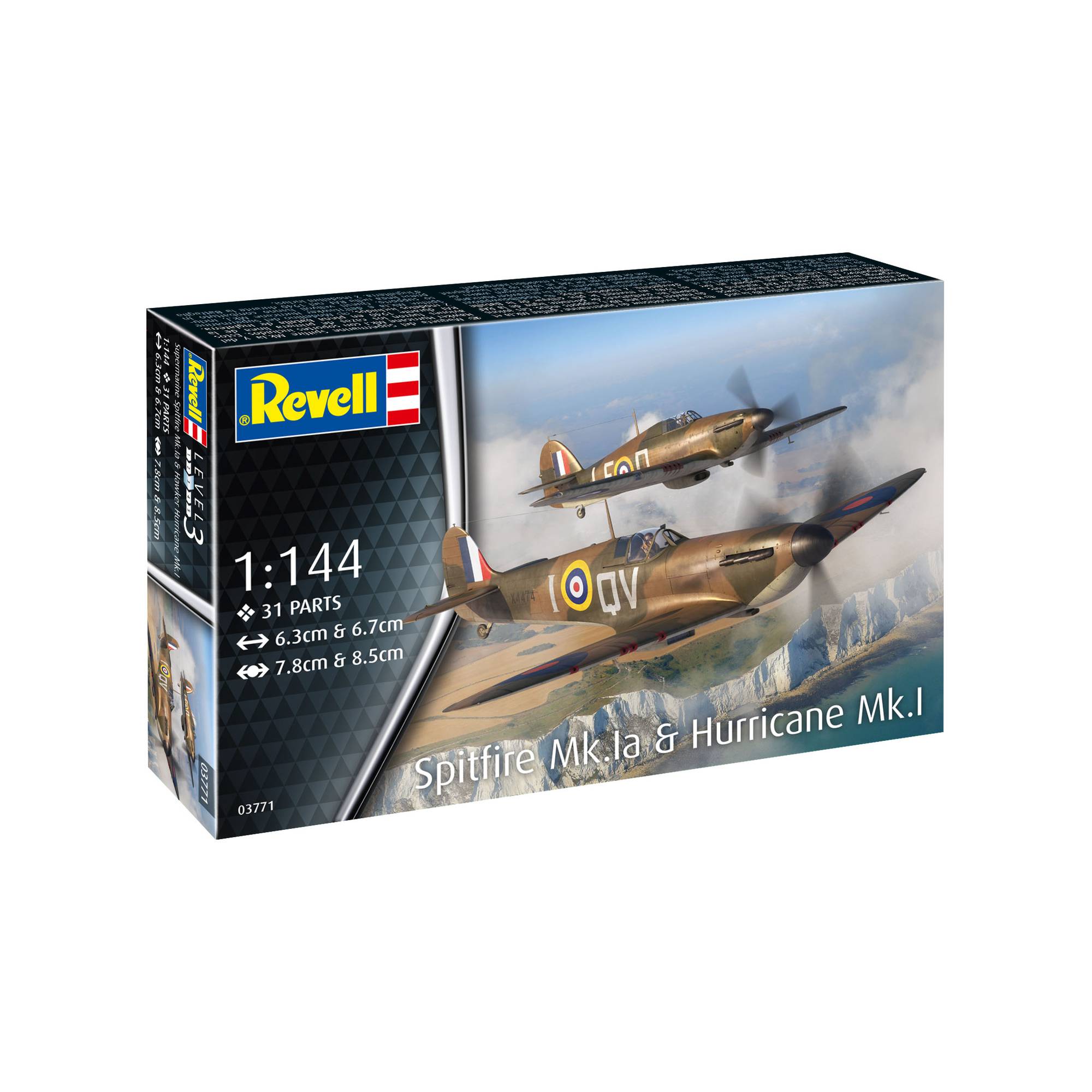 Revell Spitfire Mk.Ia and Hurricane Mk.I Model Kit 1:144