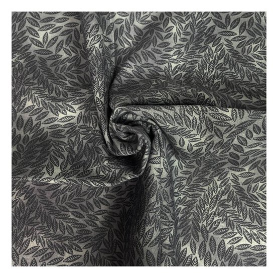 Black Cotton Textured Leaf Blender Fabric?by the Metre