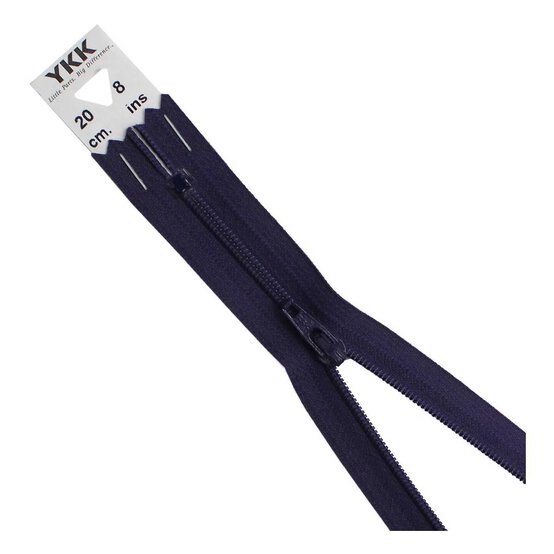 YKK Dark Purple Dress and Skirt Zip 20cm