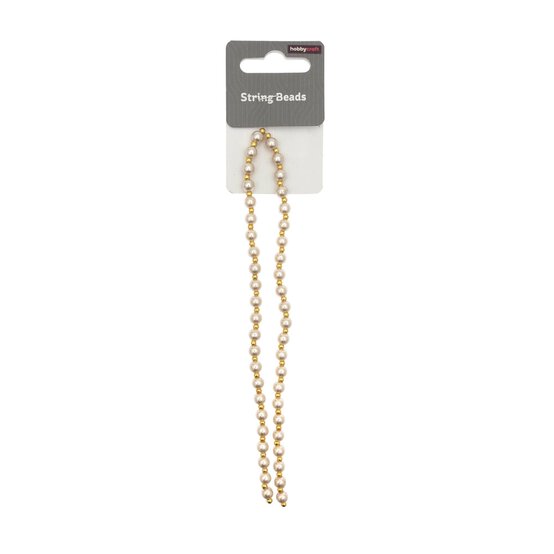 Pearl and Gold String Beads 18cm 2 Pack