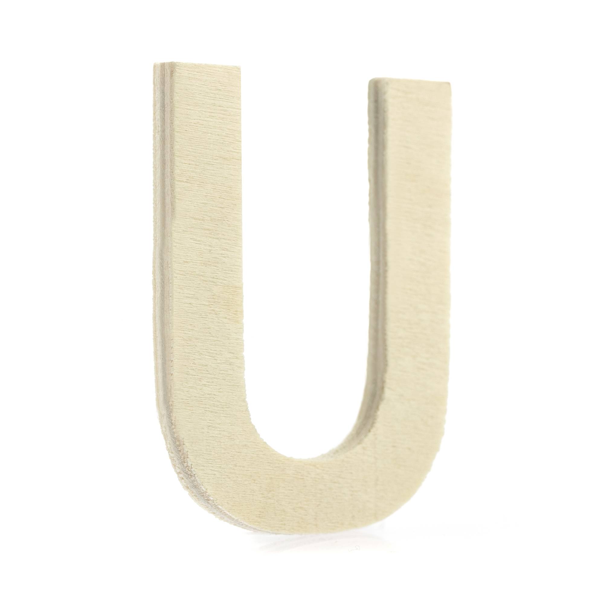 Small Wooden Letter U 6.5cm