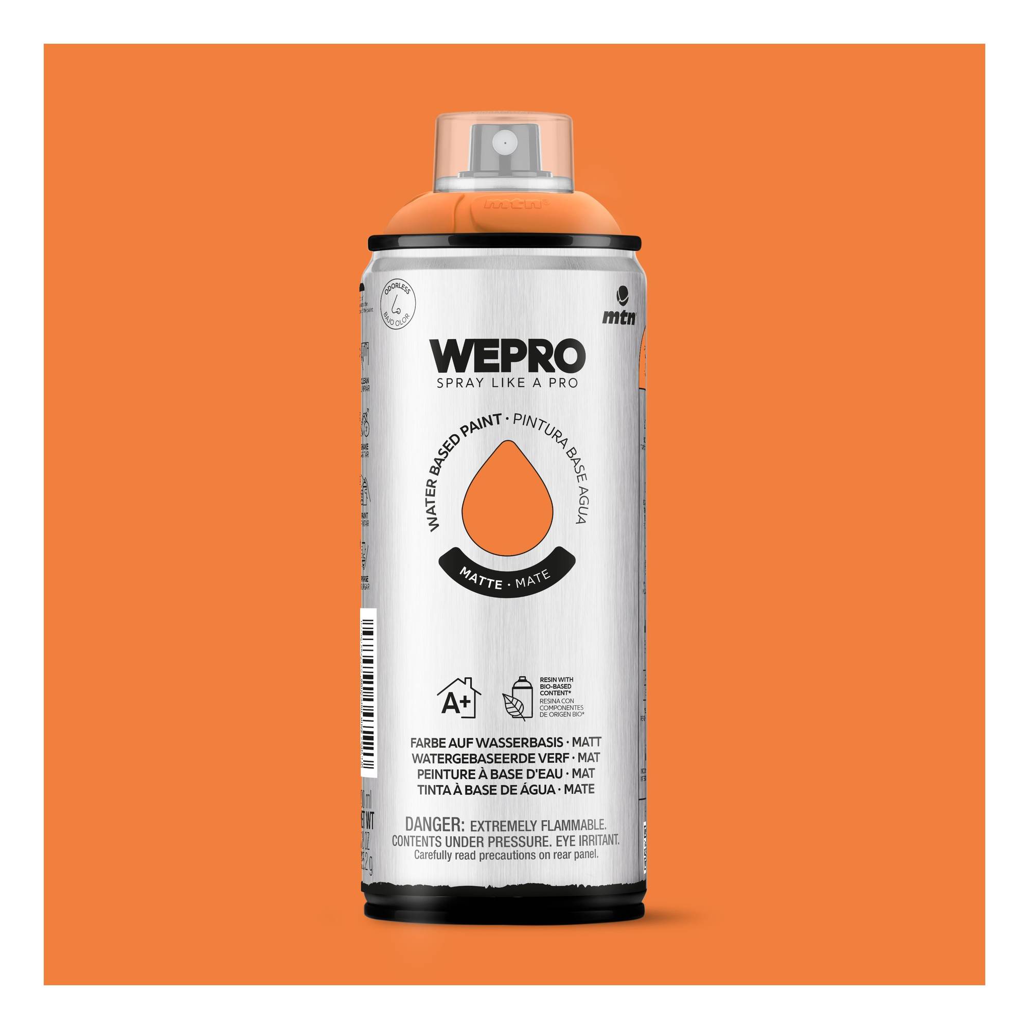 MTN WEPRO Amsterdam Orange Matte Water-Based Spray Paint 400ml