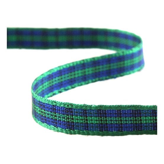 Blue Tartan Ribbon 6mm x 5m