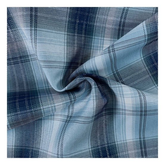 Denim Sparkle Check Polyester Fabric by the Metre
