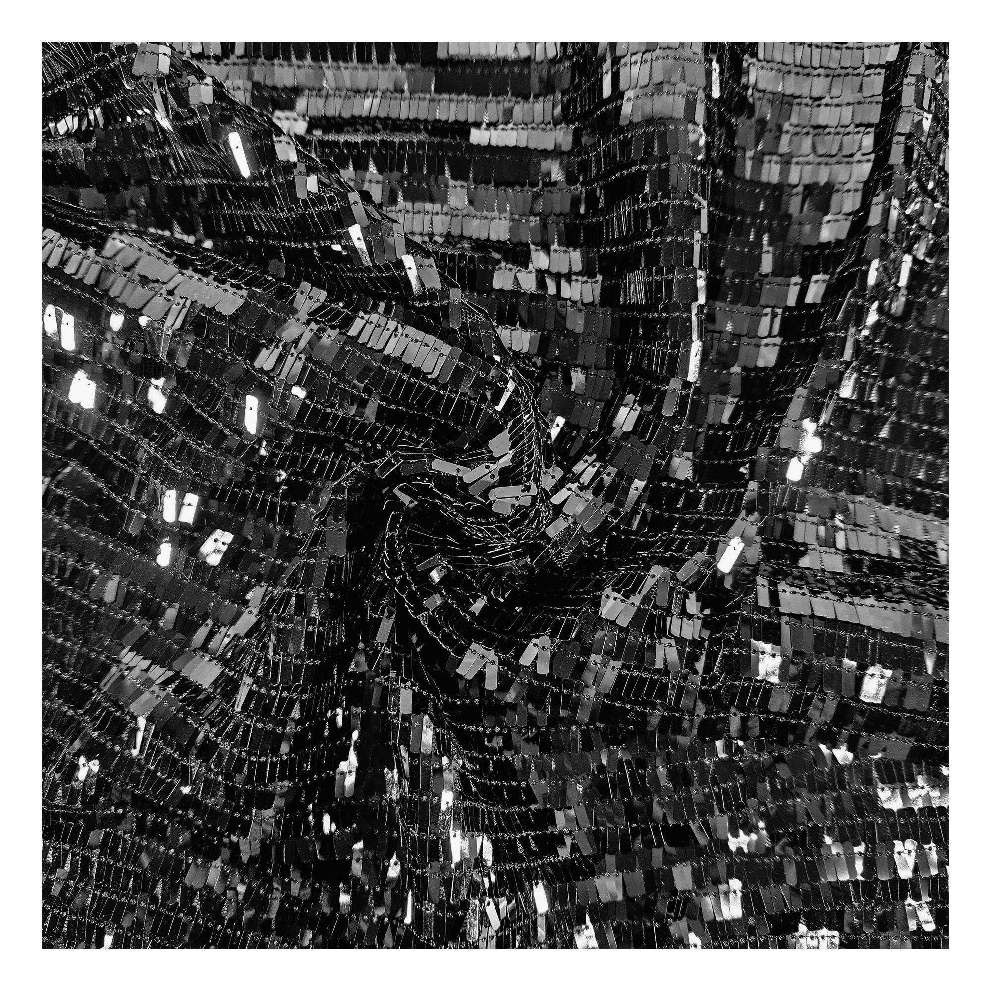 Black Net Fringe Sequin Fabric by the Metre