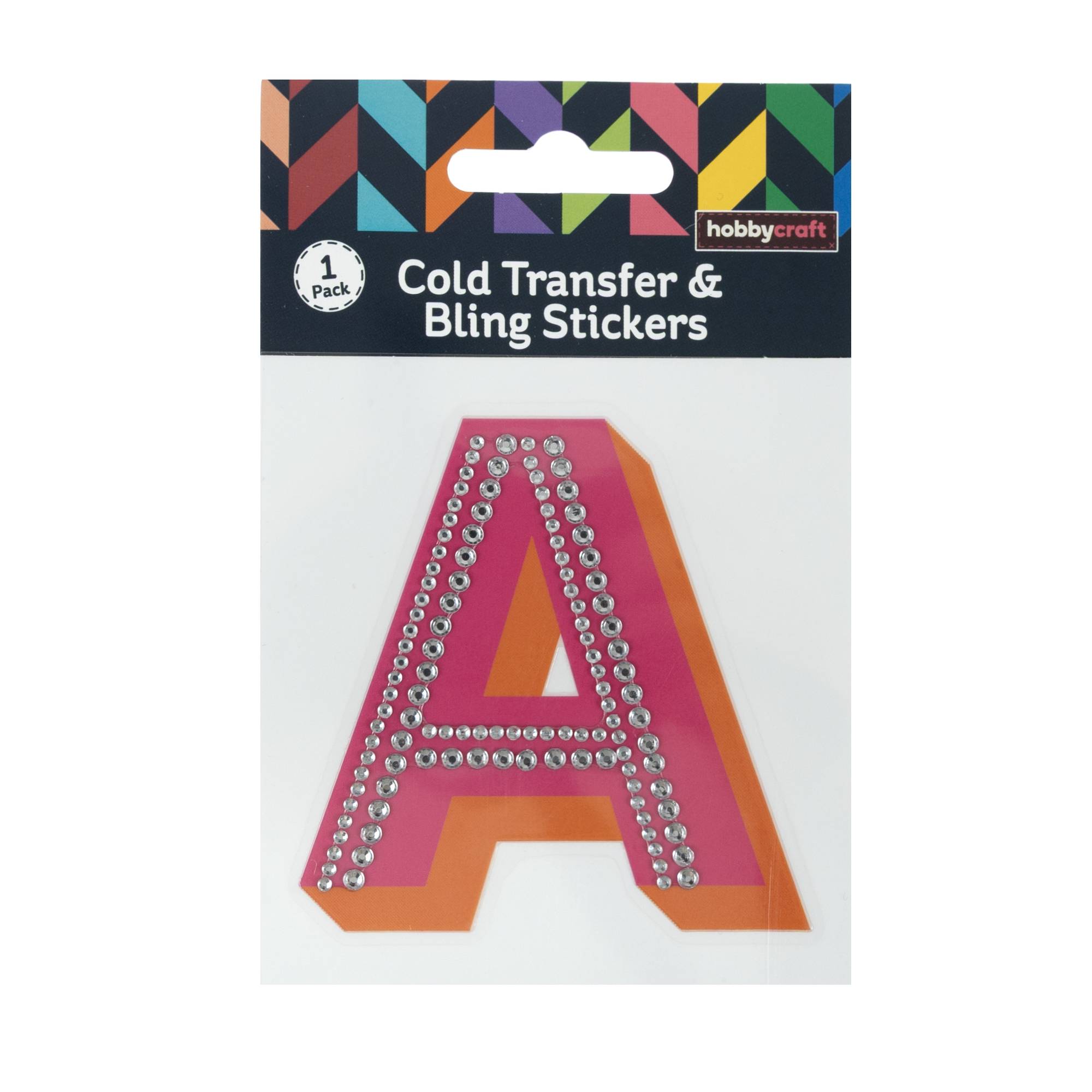 Cold Transfer and Bling Letter A Sticker Set