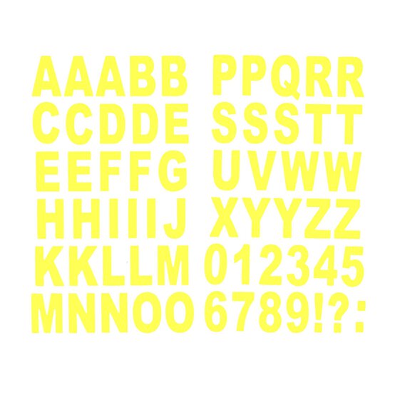 Yellow Neon Chipboard Alphabet Stickers