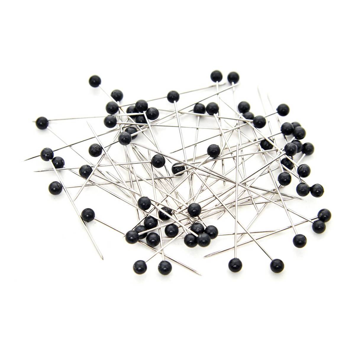 Hemline Gold Black Plastic Head Pins 38mm 60 Pack