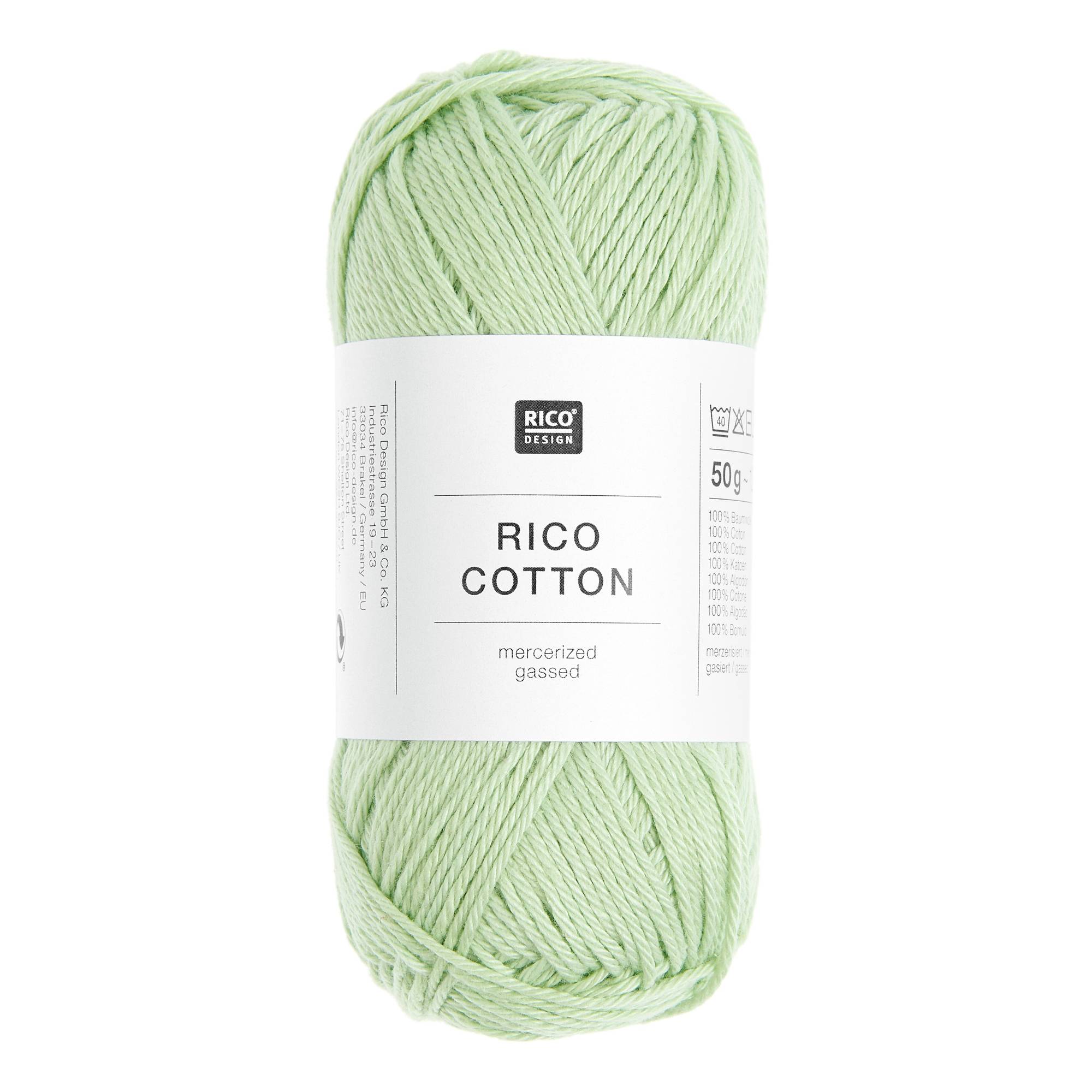 Rico Essentials Light Green Cotton 4ply 50g