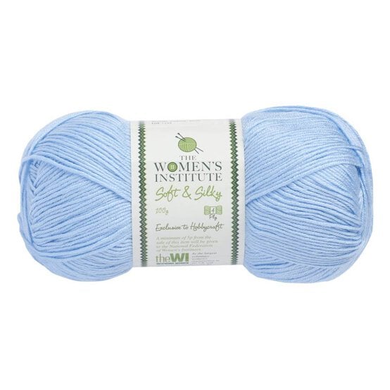Women's Institute Blue Soft and Silky 4 Ply Yarn 100g